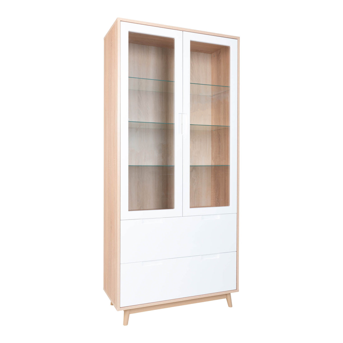 Copenhagen display cabinet - display cabinet in white and nature - 1 - pcs