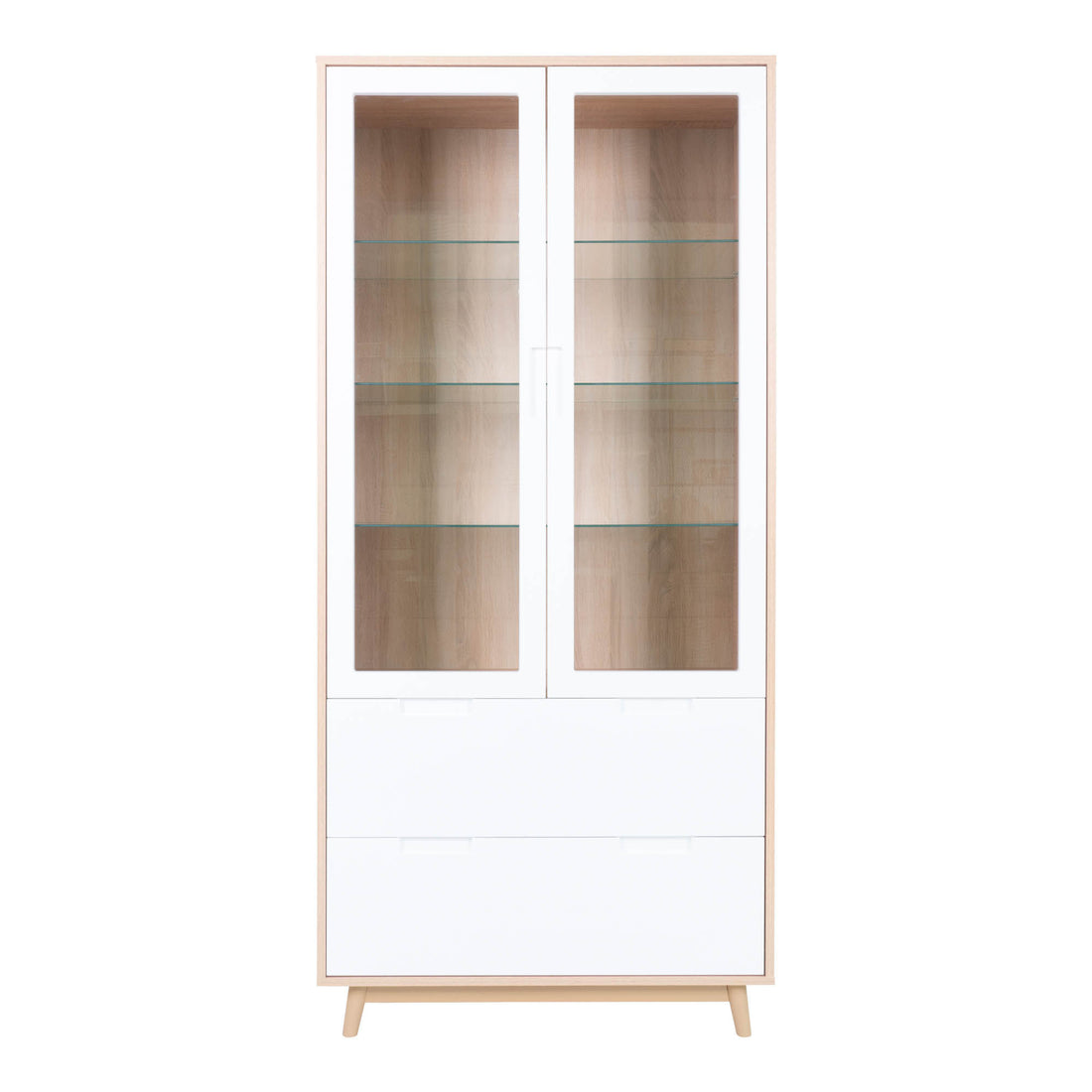 Copenhagen display cabinet - display cabinet in white and nature - 1 - pcs