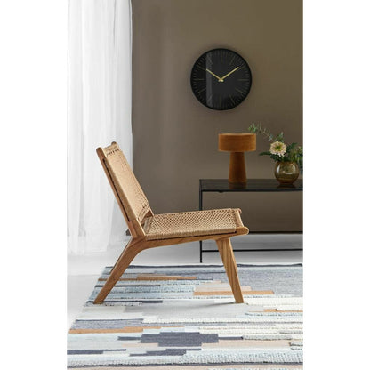 Nordal Onyx wall clock with glass - Ø45 cm - Black/brass