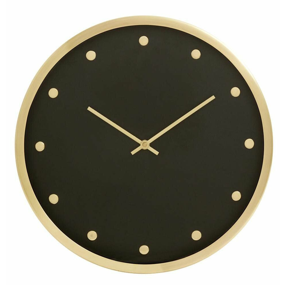 Nordal Carat wall clock with glass - Ø30 cm - brass/black