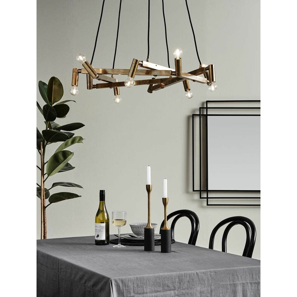 Nordal Chandelier in brass for 10 bulbs - ø75 cm