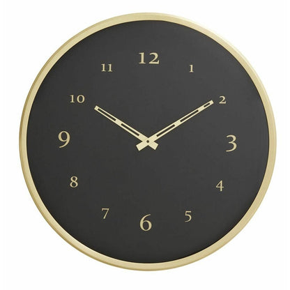 Nordal Metal wall clock with glass - Ø51 cm - black/brass