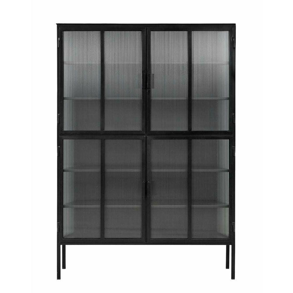 Nordal GROOVY display cabinet in iron - 185x130 - black