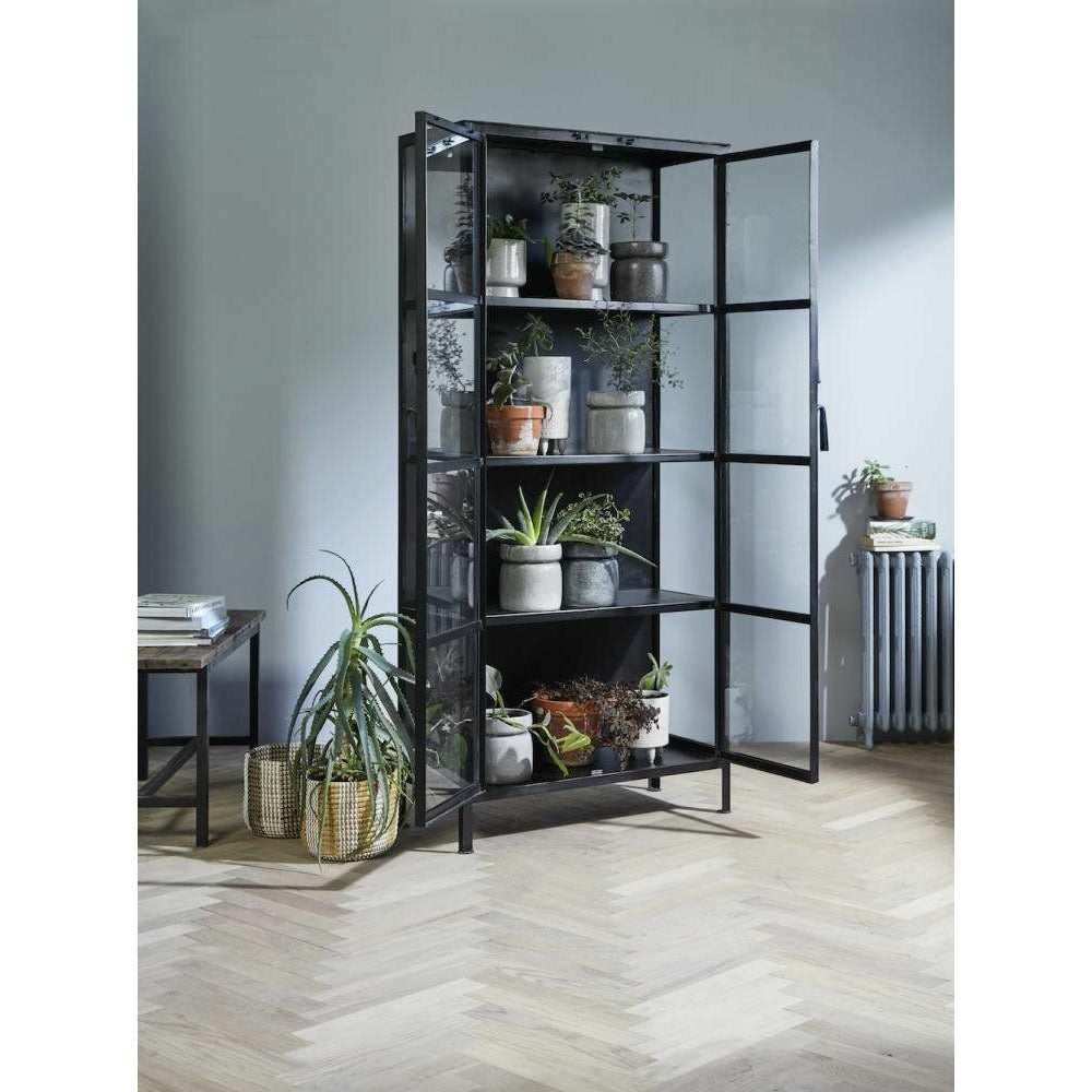 Nordal PHOENIX vitrineskab i jern - 214x80 - sort - Nordal - DesignGaragen.dk