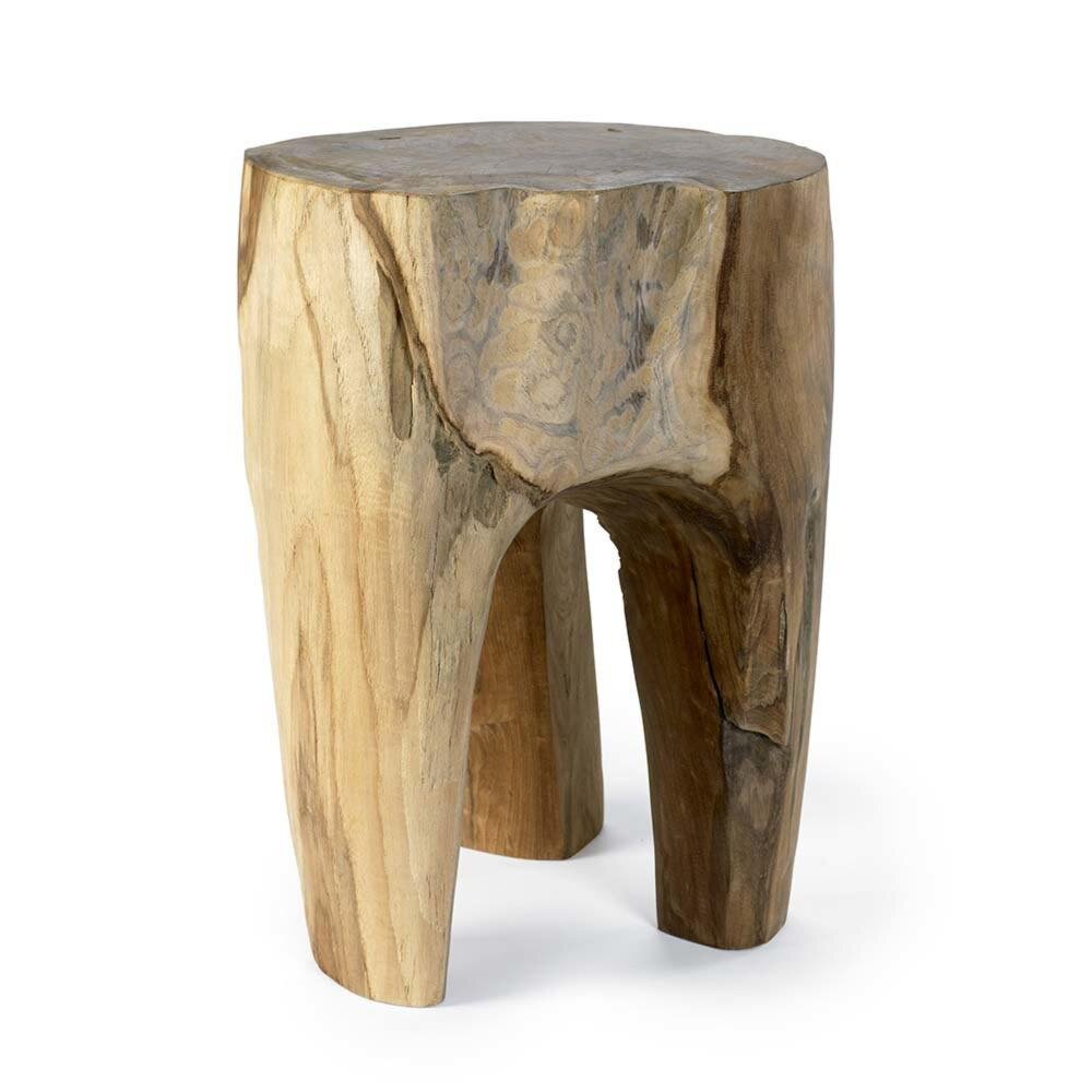 Nordal TEAK stool in wood - h41 cm - natural