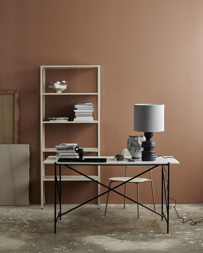 Jungo shelf in iron and marble - 180x75 cm - sand