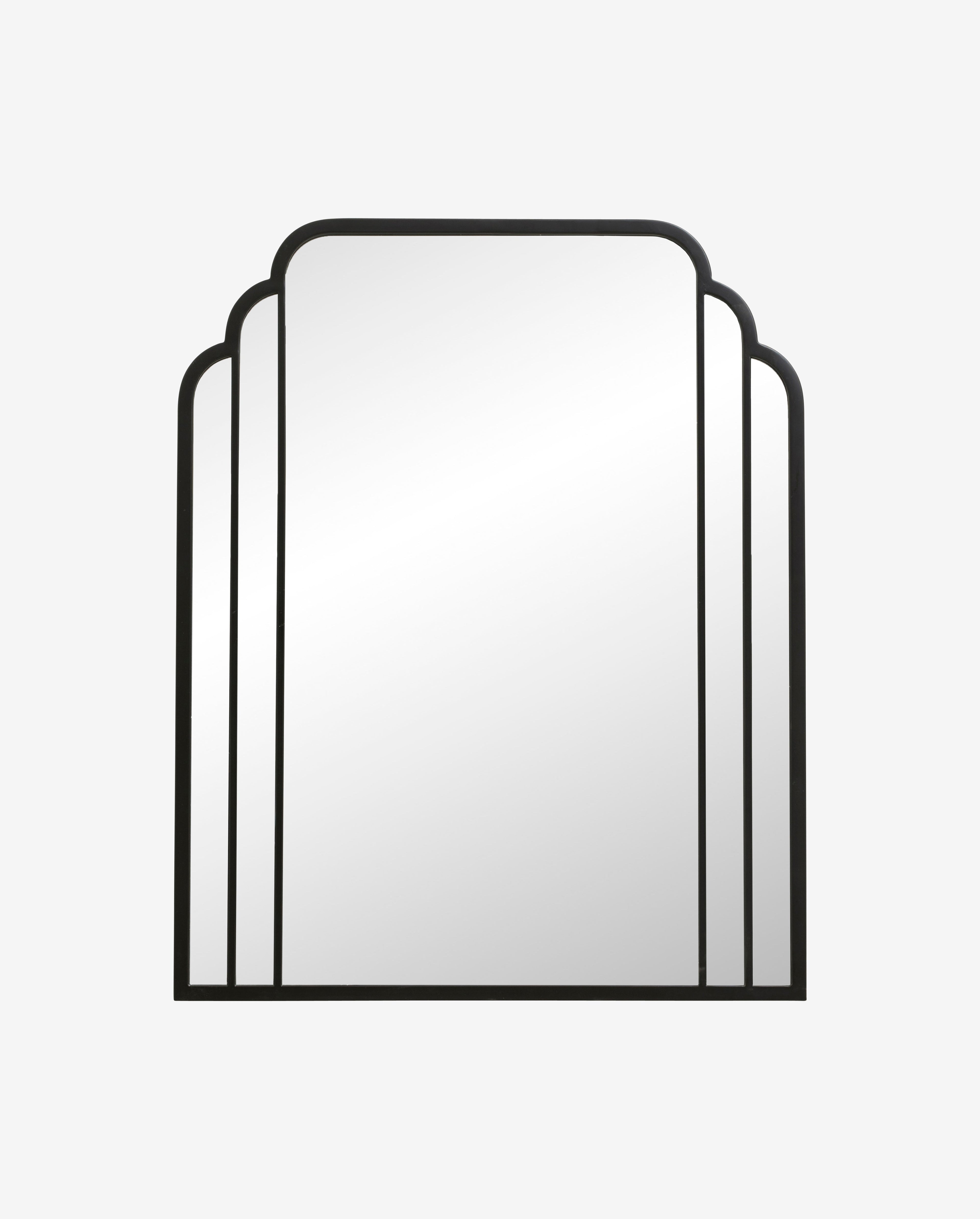 Skylark mirror in iron, 102x82 cm - black
