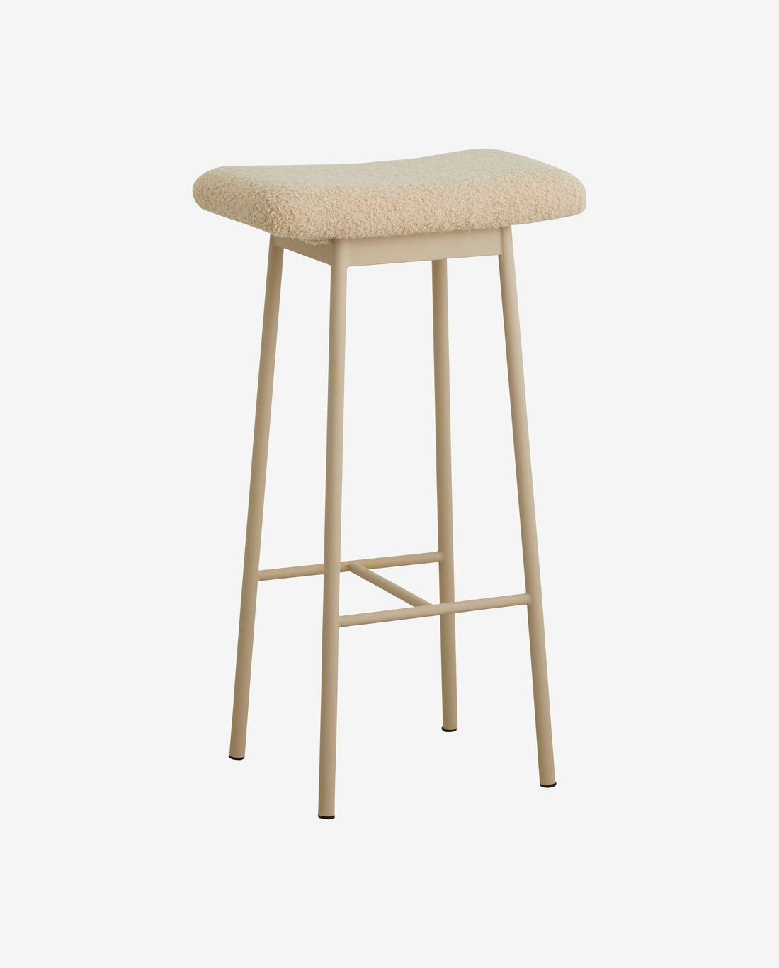 Zala bar stool with imitation lambskin - beige