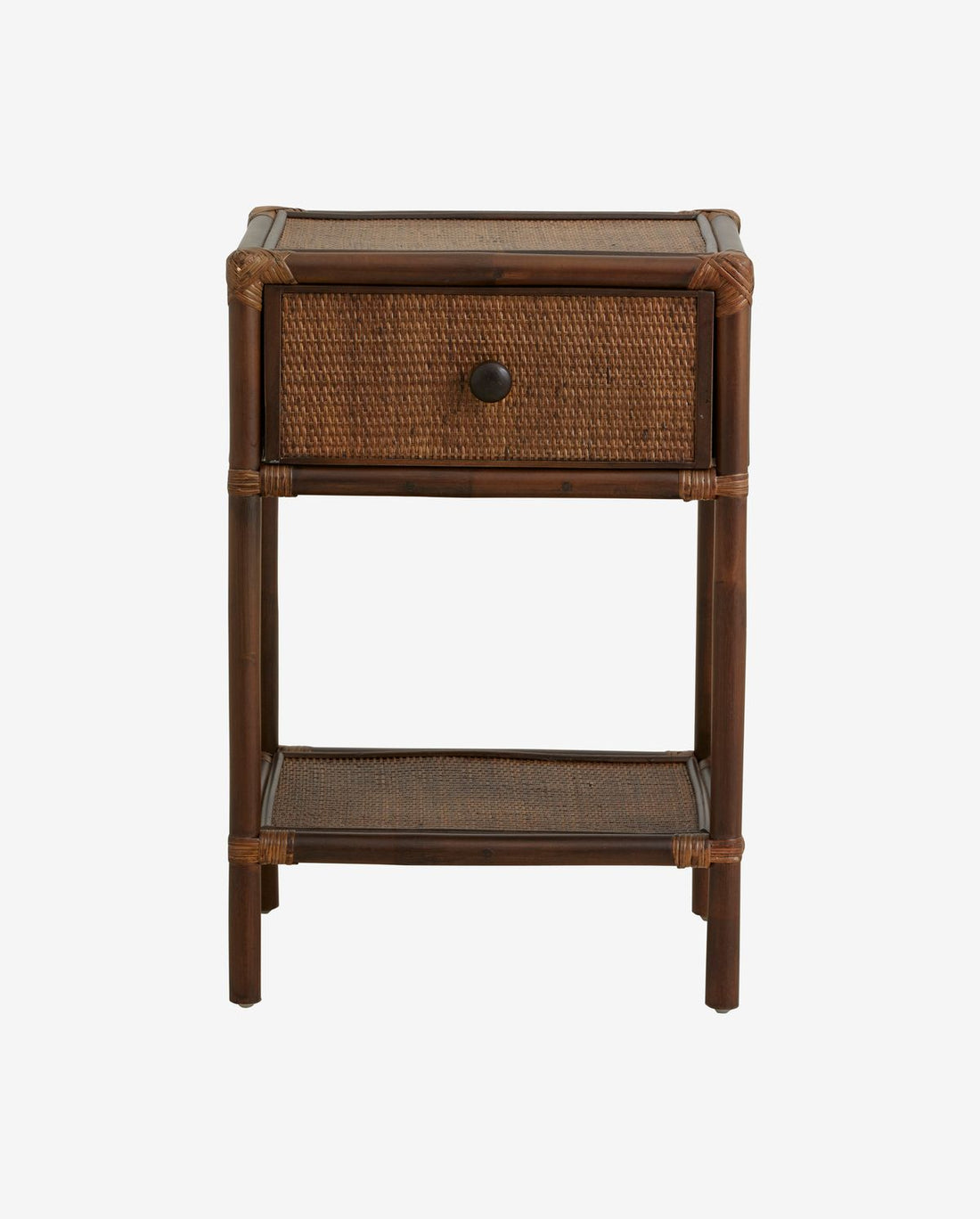 Hayes side table/bedside table in rattan - brown