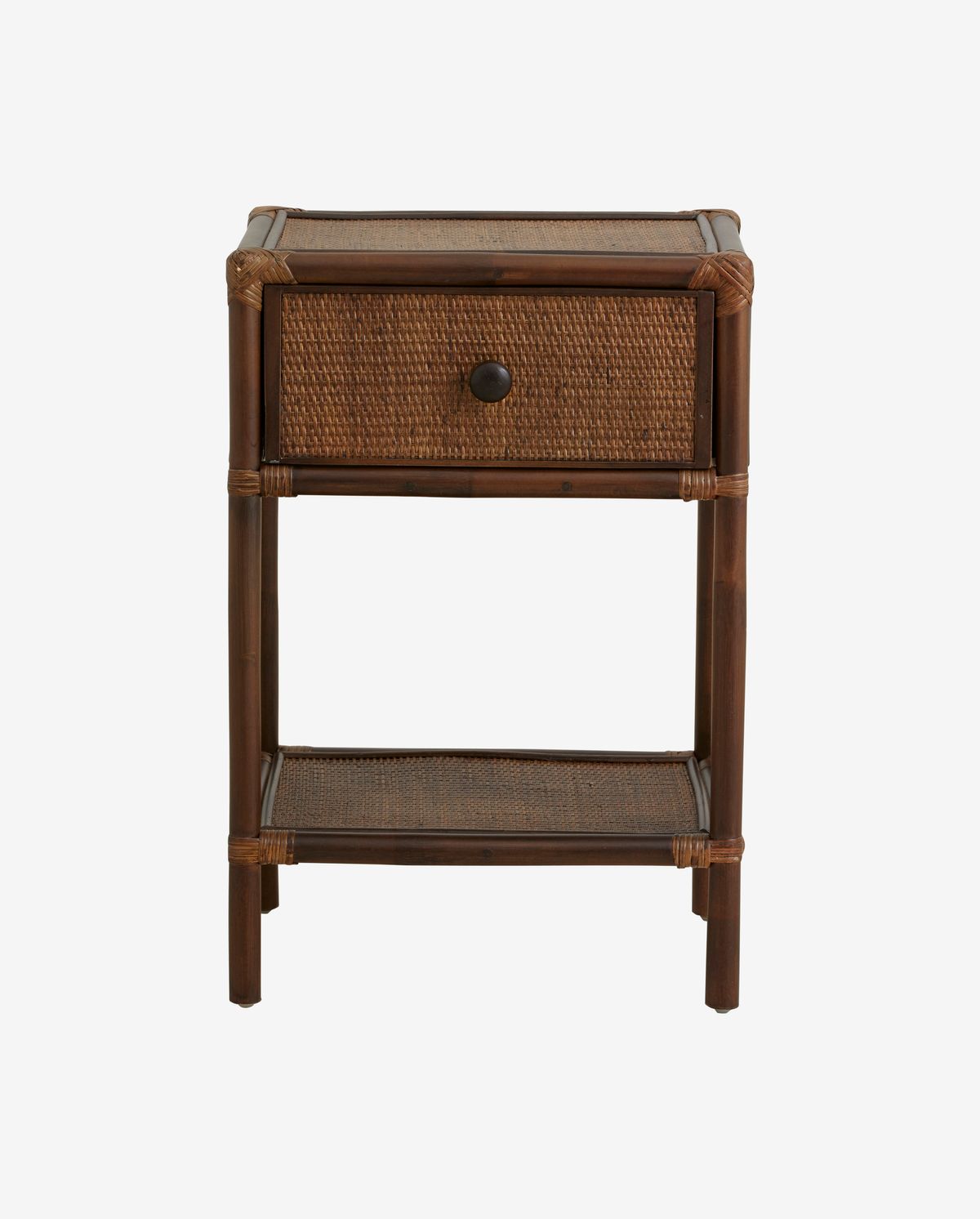 Hayes side table/bedside table in rattan - brown