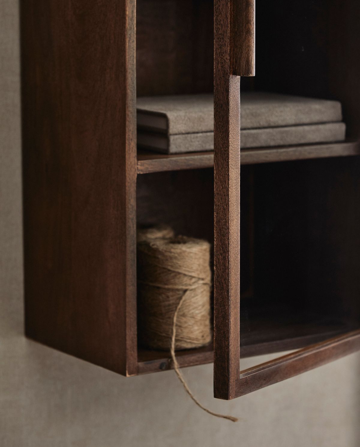 Nango wall cabinet with 1 door - dark brown
