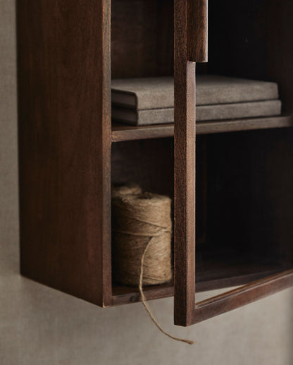 Nango wall cabinet with 1 door - dark brown