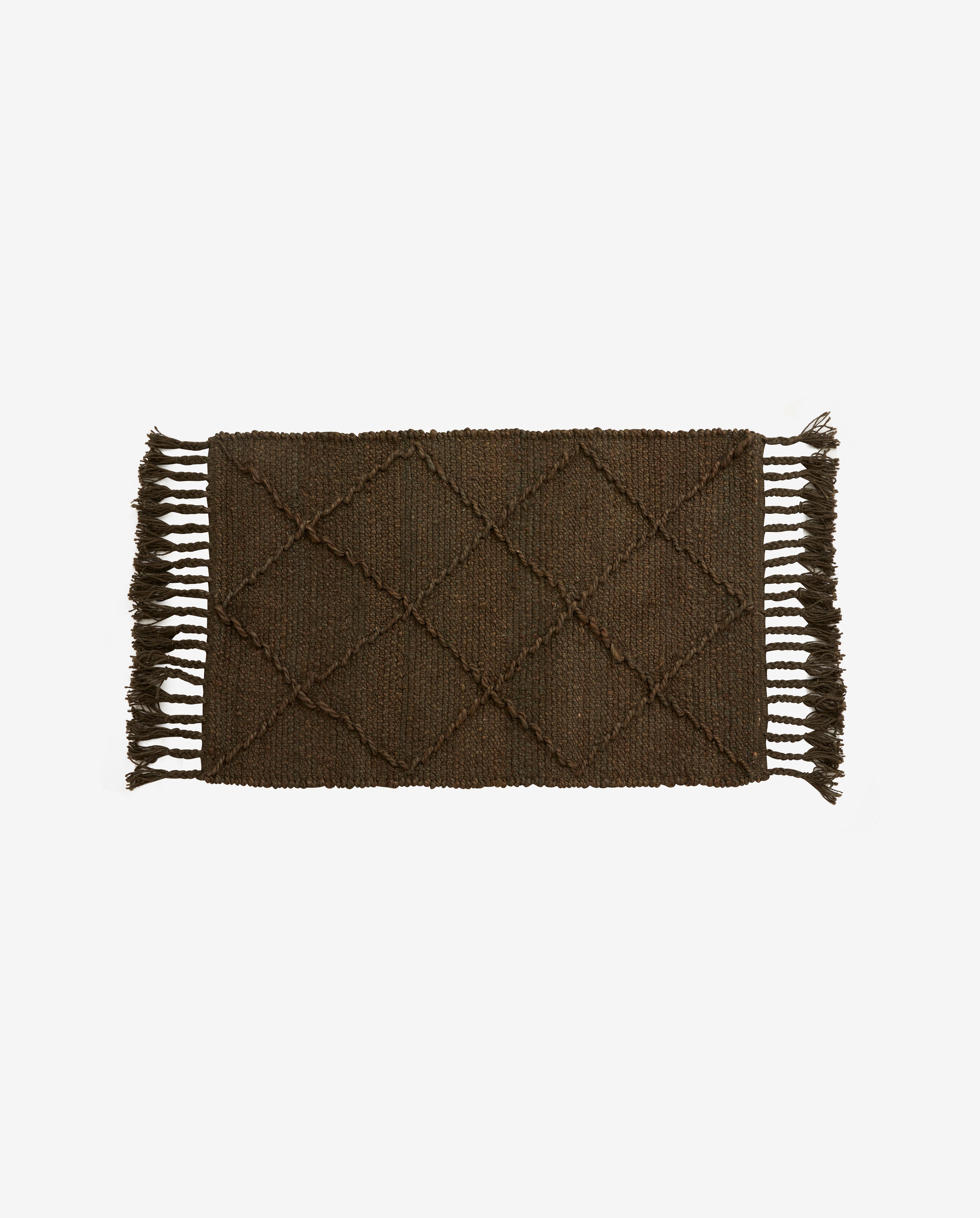 Jutan blanket in jute 60x90 cm - brown/green