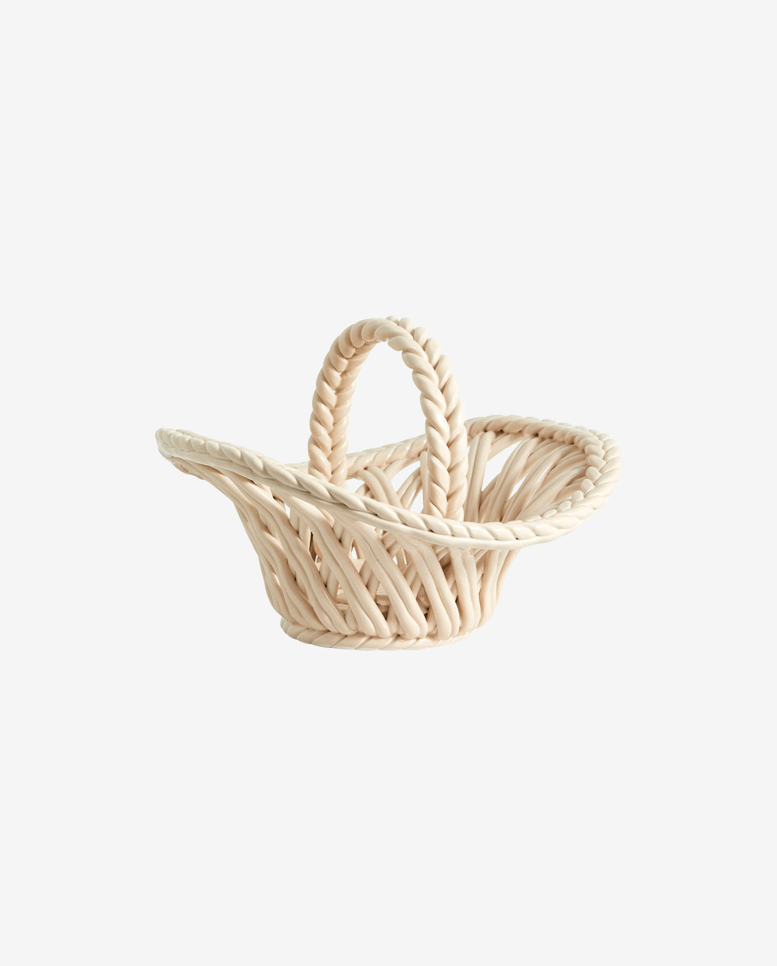 Poel basket in ceramics - 27x29 cm - beige