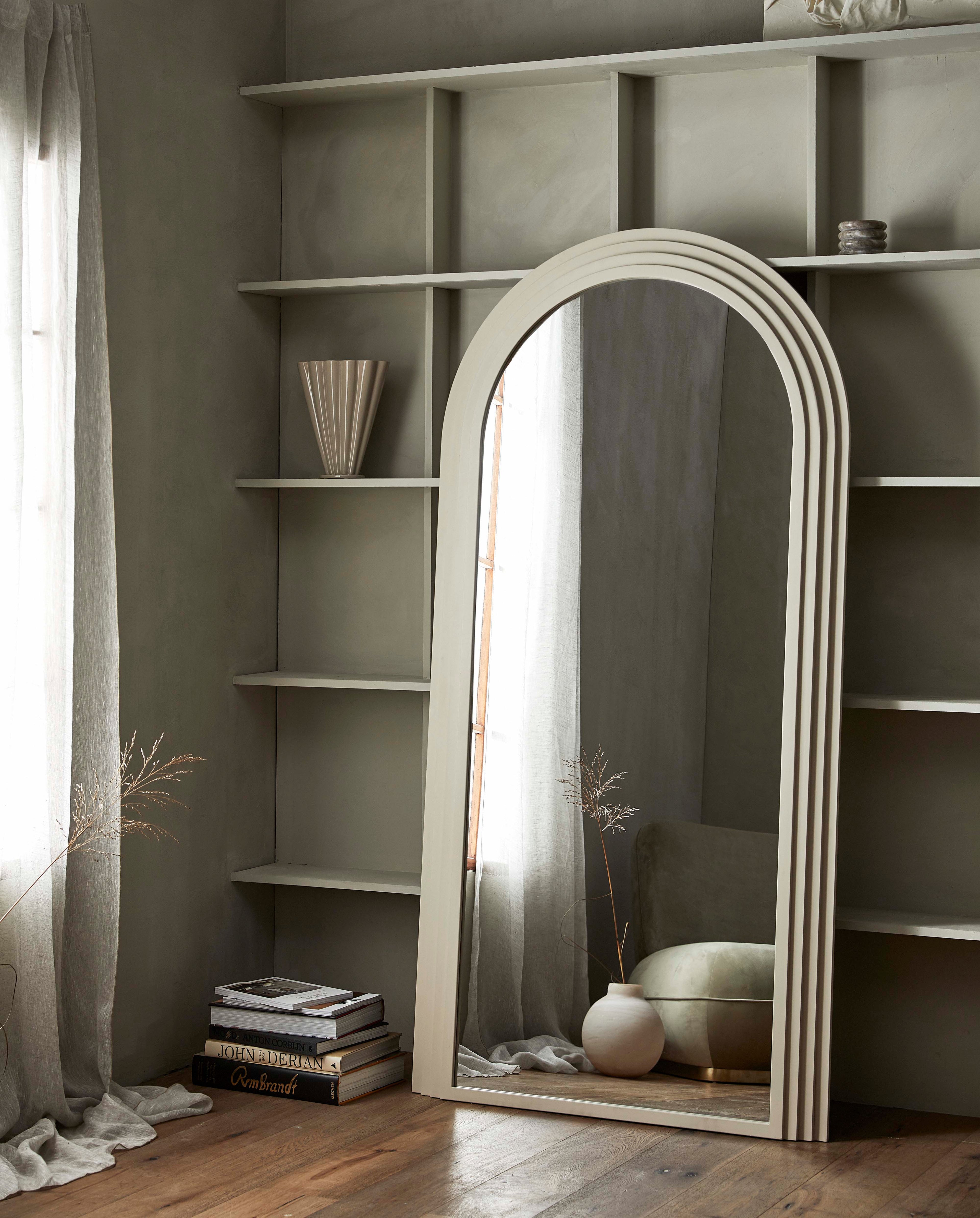 Falco mirror in iron - 203x100 cm - sand
