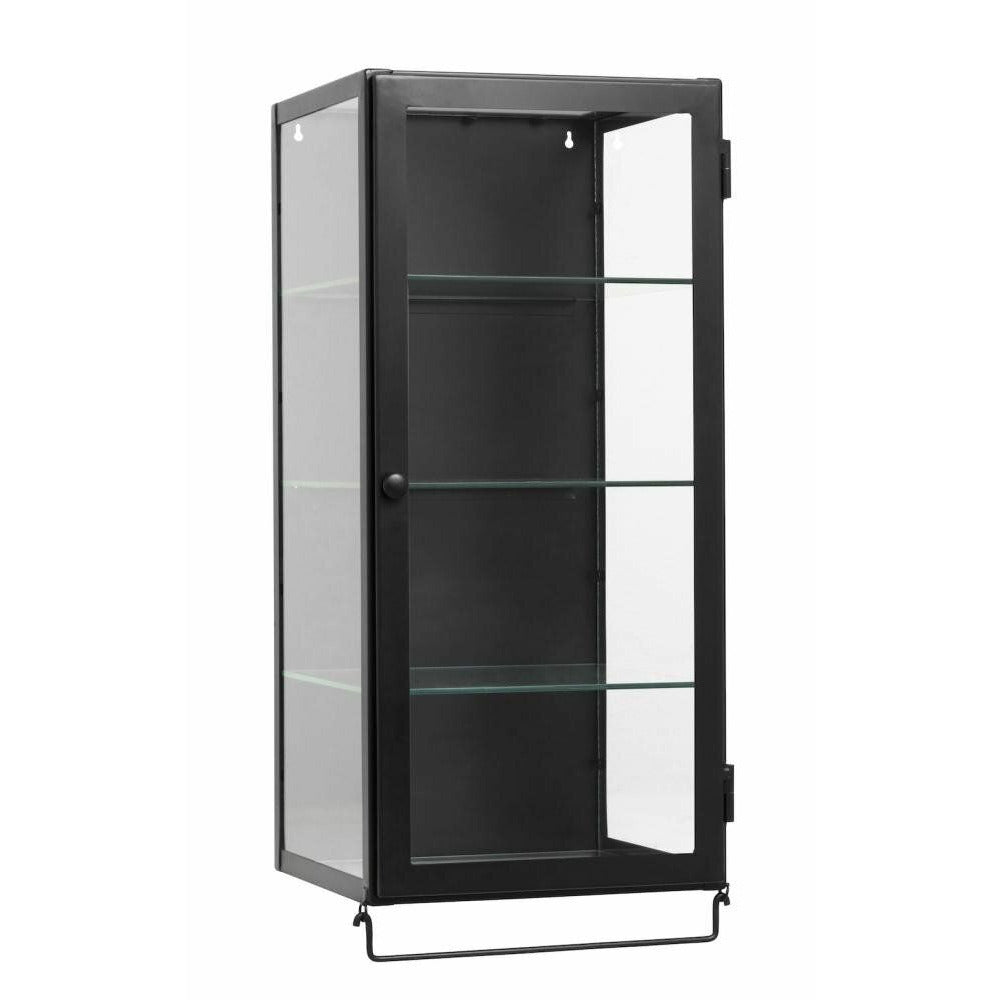 Nordal SIRI wall cabinet in metal w/glass shelves - 66x30 - black