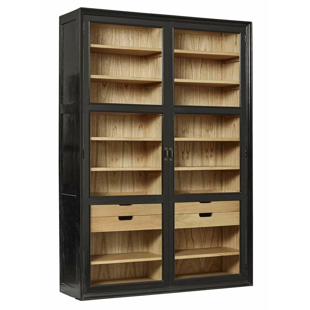 Nordal VIVA display cabinet in wood - 210x148 - black/nature