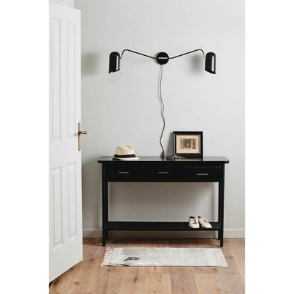 Nordal Arda Console table in wood with 3 drawers - 120x40 - black