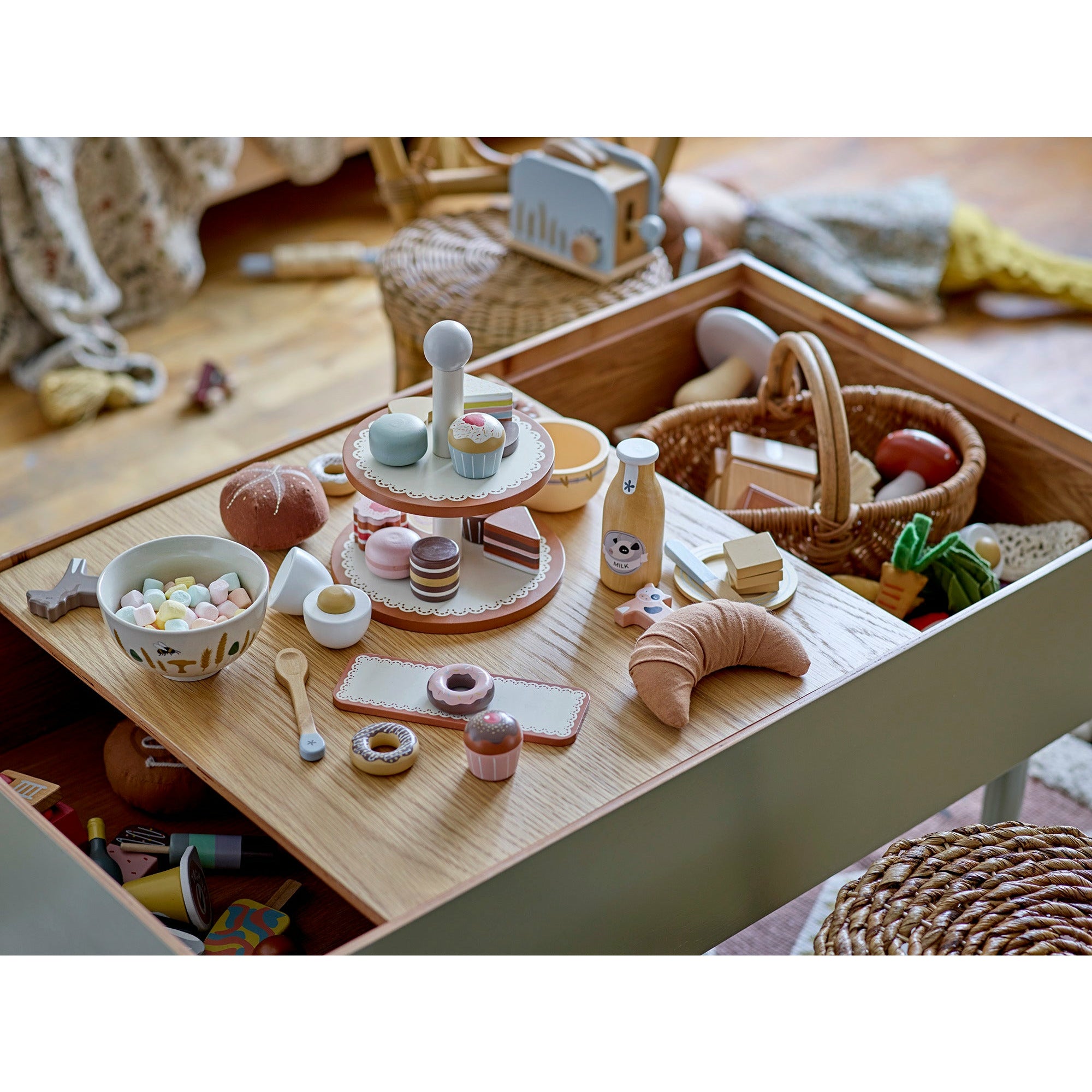 BLOOMINGVILLE MINI Ettie Kurv, Brun, Rattan - L27xH21xW15 cm - DesignGaragen.dk.