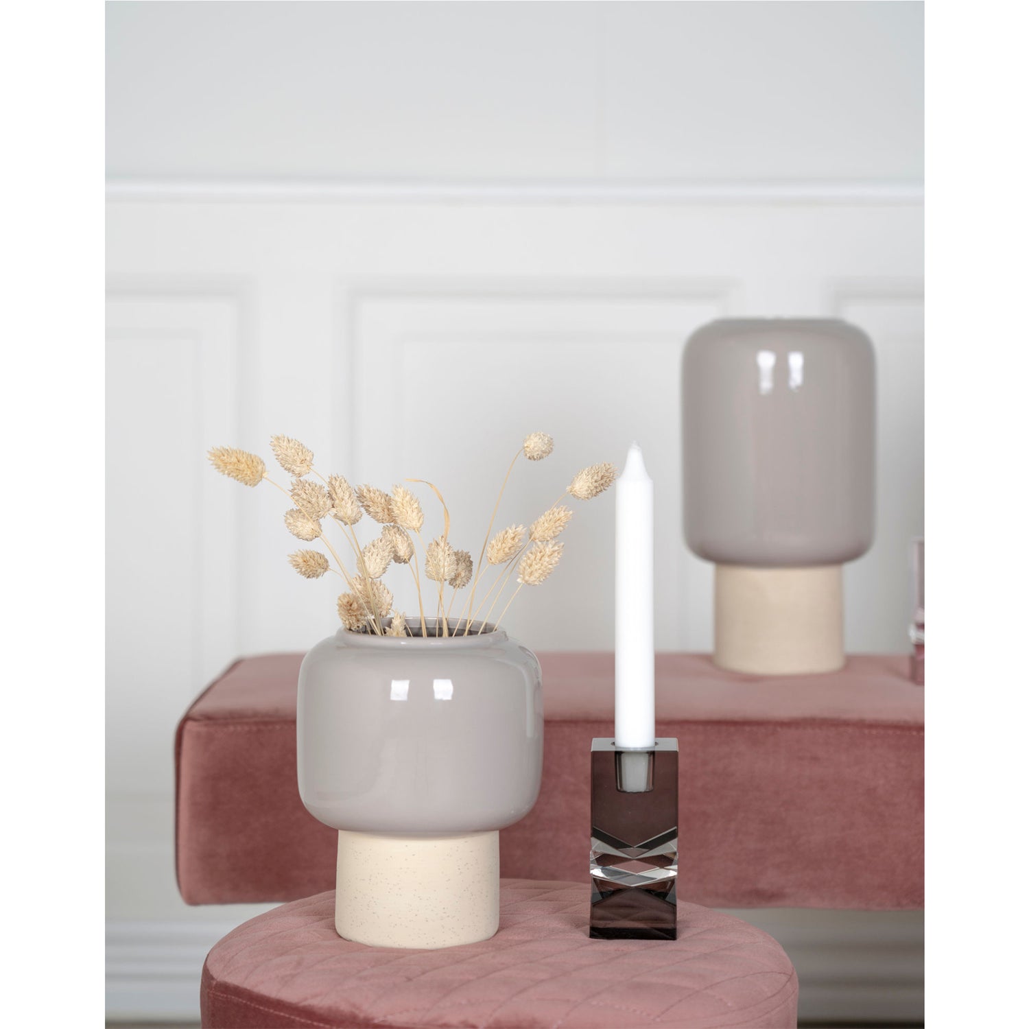 Vase - vase in ceramics, gray, Ø15x27 cm