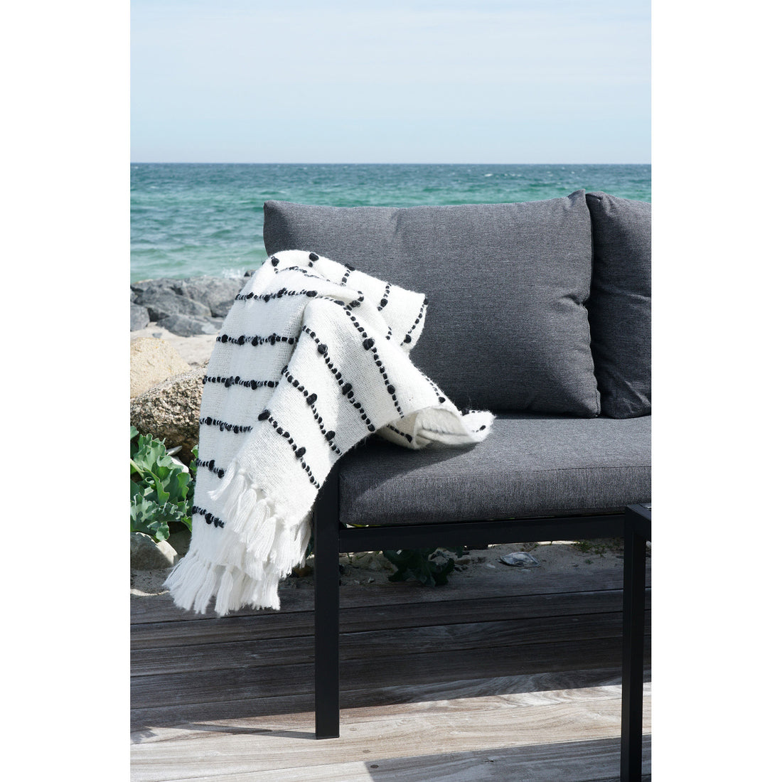 Tinto Plaid - Plaid in acrylic, black and white, 130x170 cm - 1 - pcs