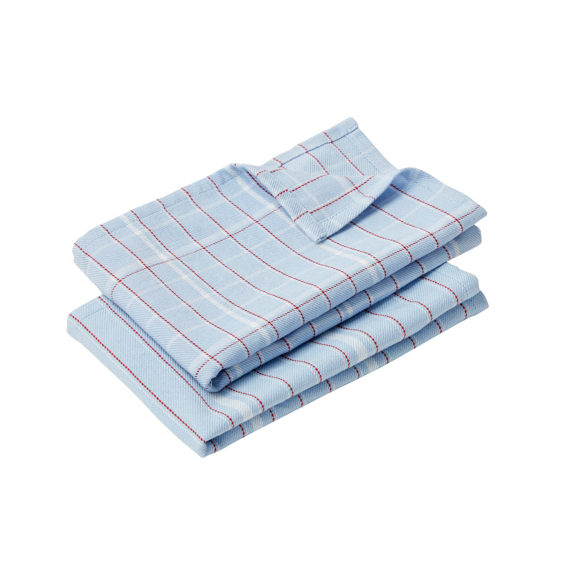 Hübsch Grid tea towels light blue (set of 2)