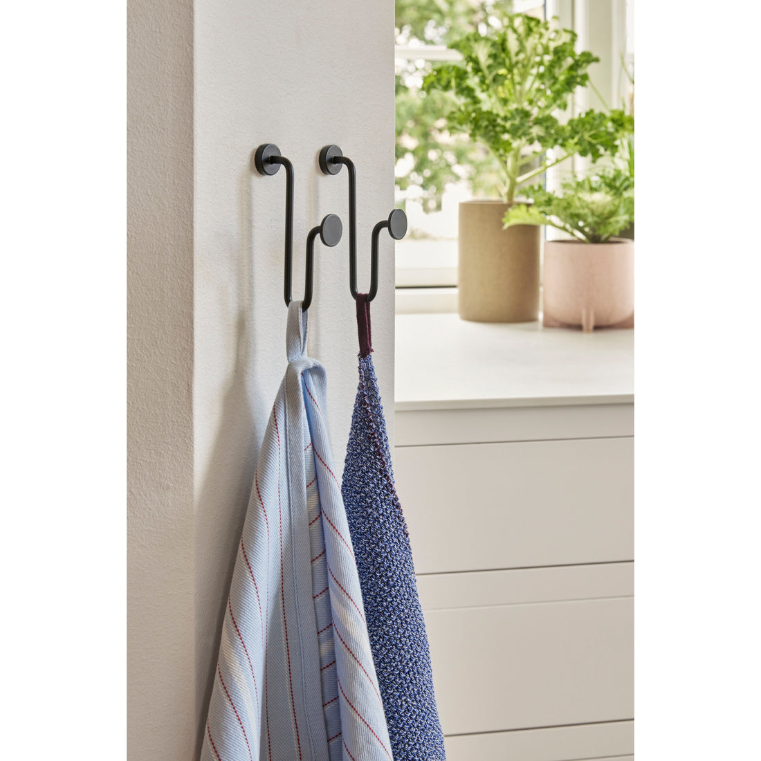 Hübsch Grid tea towels light blue (set of 2)