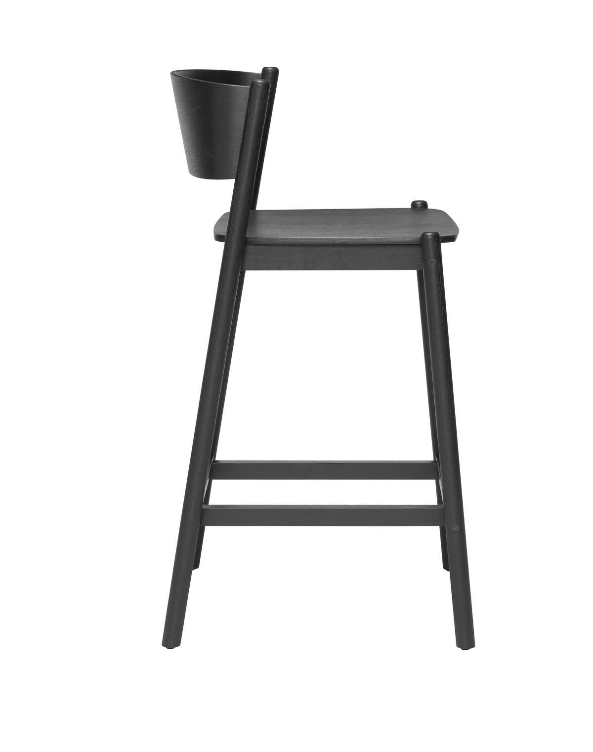 Hübsch oblique bar stool black