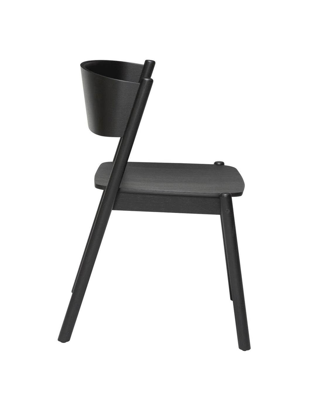 Hübsch oblique dining chair black