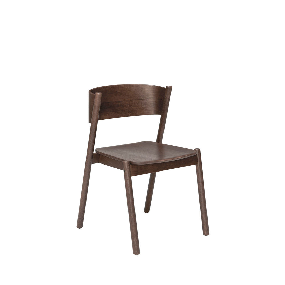 Hübsch oblique dining chair dark brown