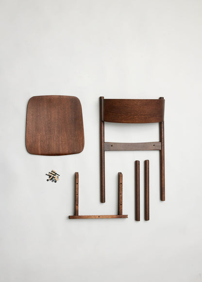 Hübsch oblique dining chair dark brown