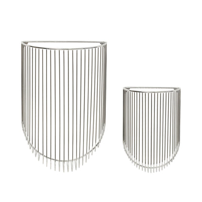 Hübsch Iris wall basket nickel (set of 2)