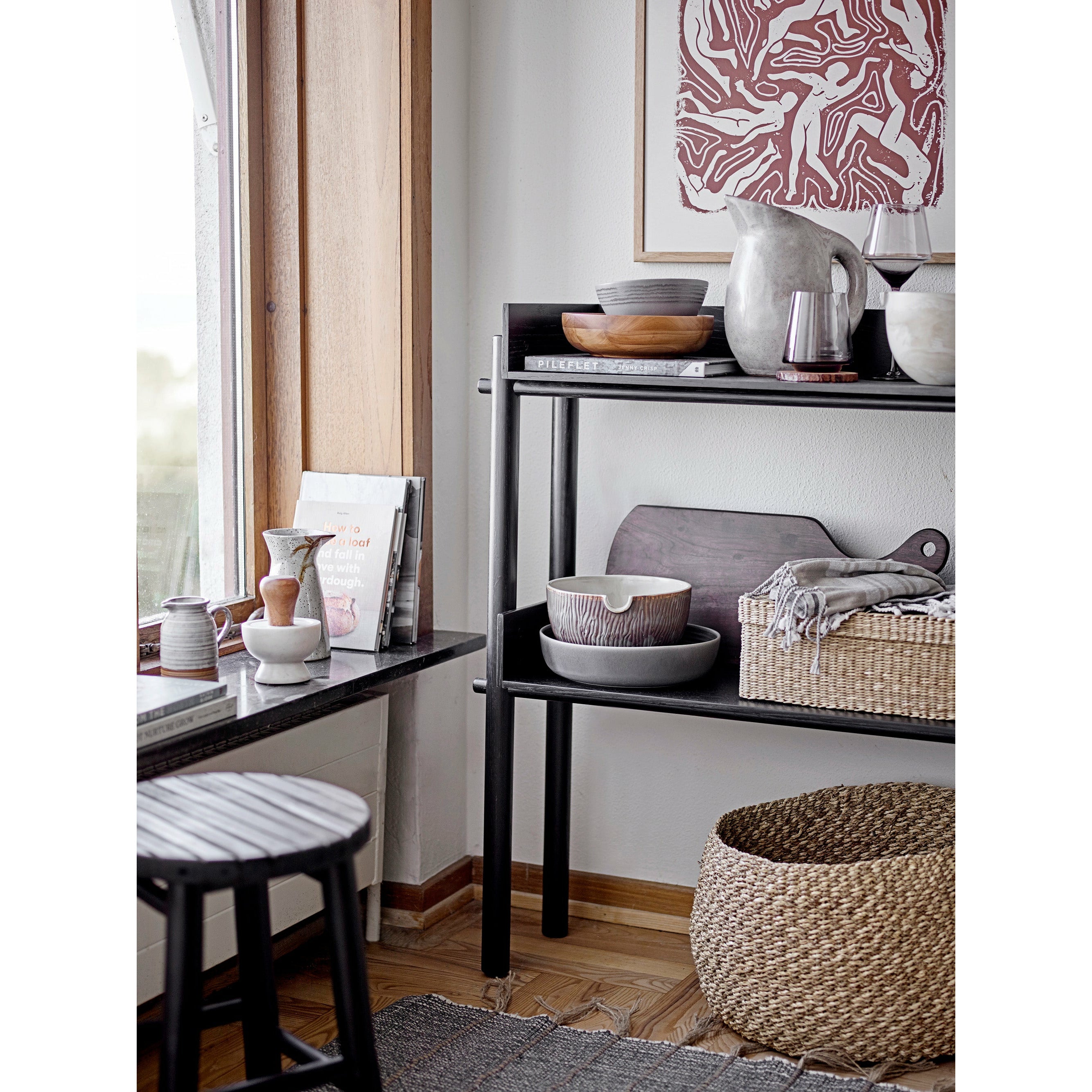 Bilbo Taburet, Sort, Bambus - D30xH44 cm - BLOOMINGVILLE - DesignGaragen.dk