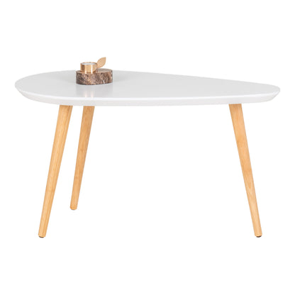 Vado Coffee table - Coffee table, white with natural leg 40x70x40 cm