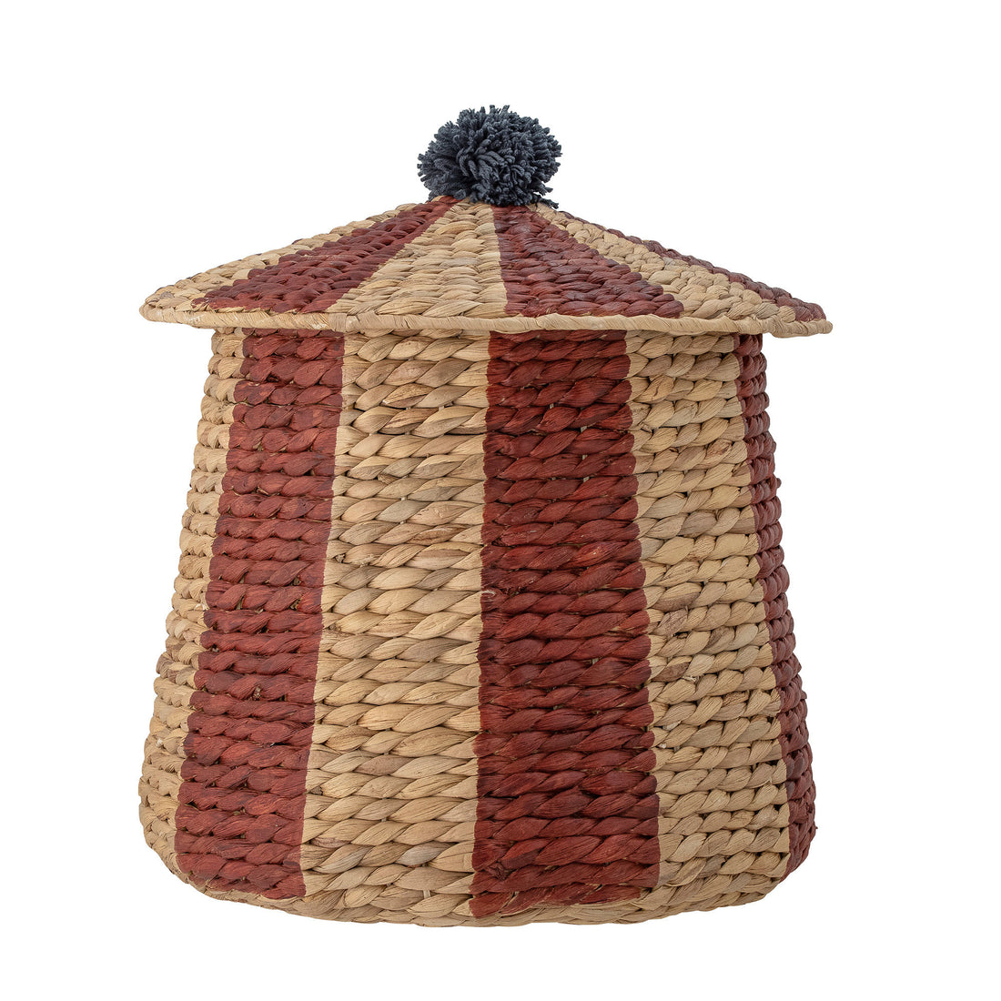 Bloomingville MINI Pear Basket w/Lid, Red, Water Hyacinth