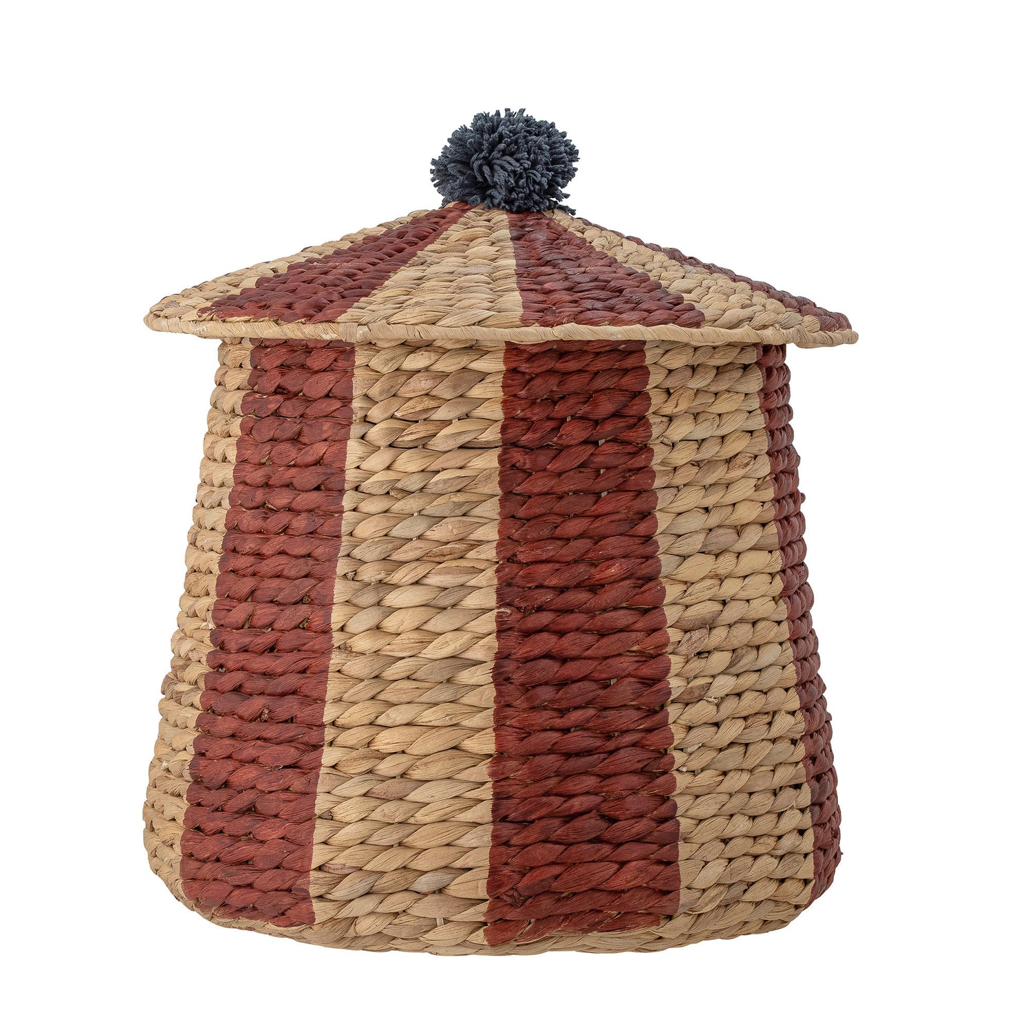 Bloomingville MINI Pear Basket w/Lid, Red, Water Hyacinth