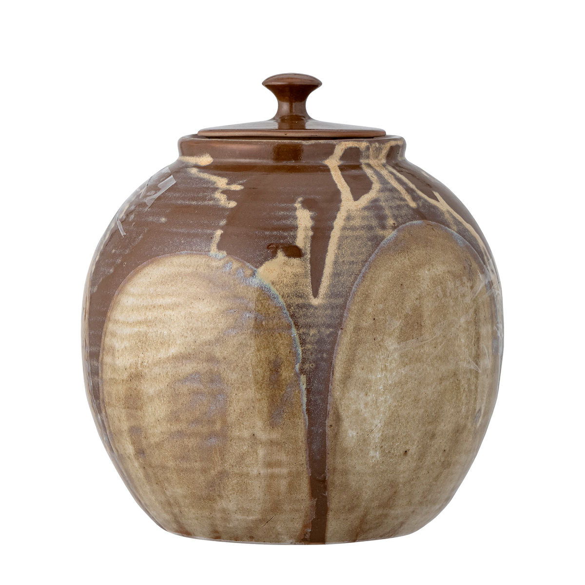 Bloomingville nasib jar w/lid, brown, stoneware