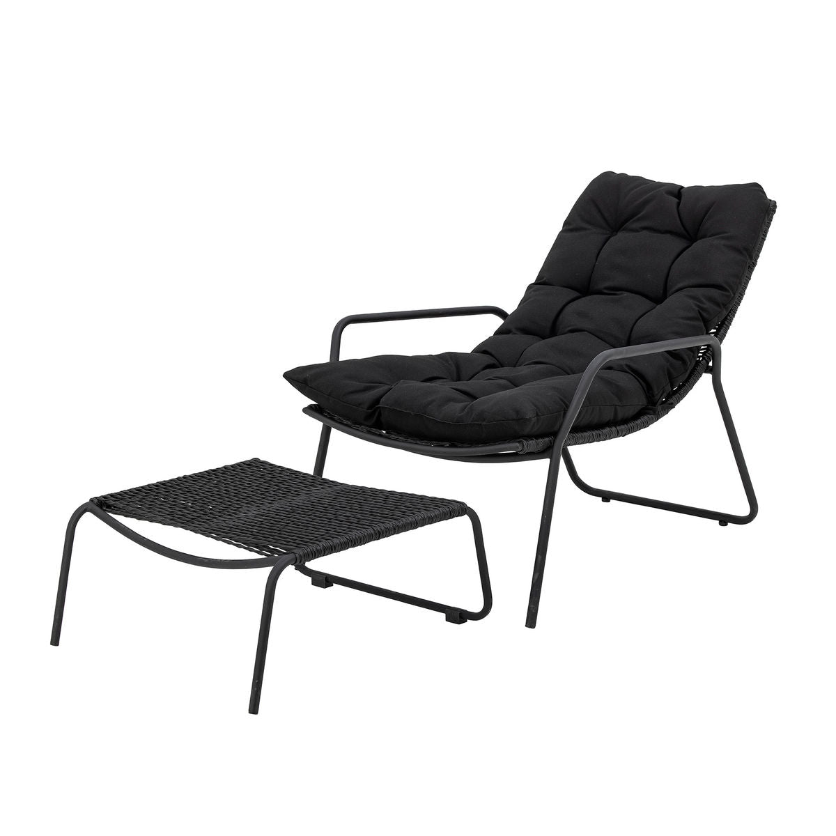 Bloomingville Boel sun lounger, black, metal