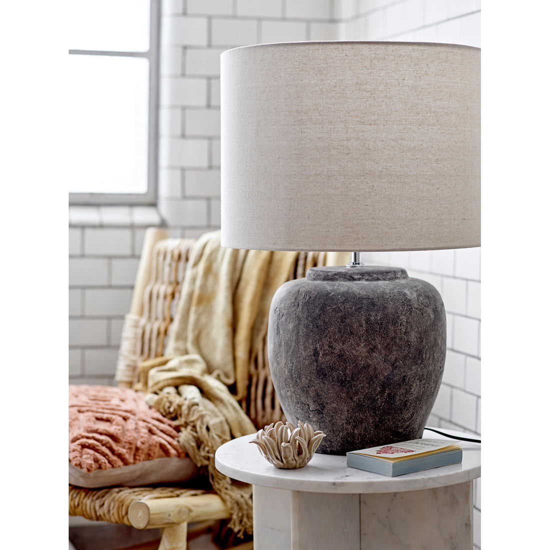 Bloomingville Isabelle table lamp, nature, stoneware