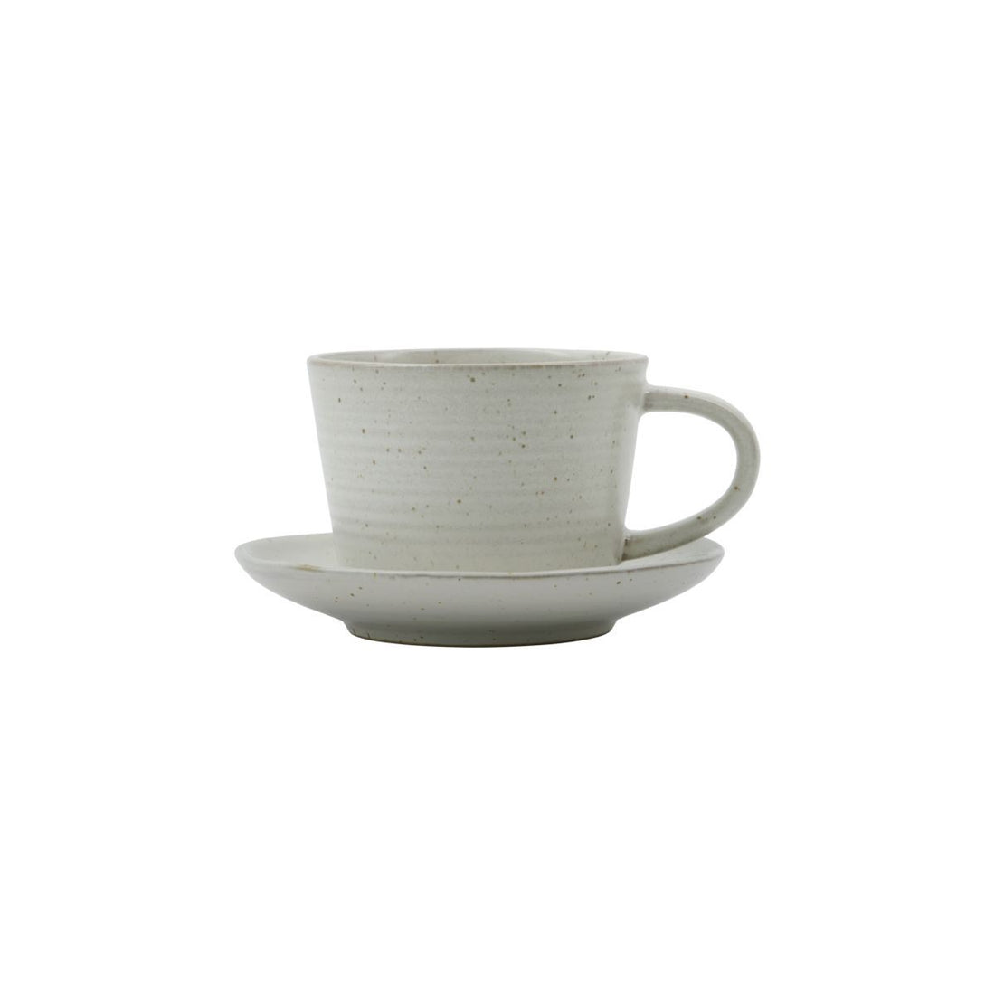 House Doctor cup with saucer, hdpion, gray/white