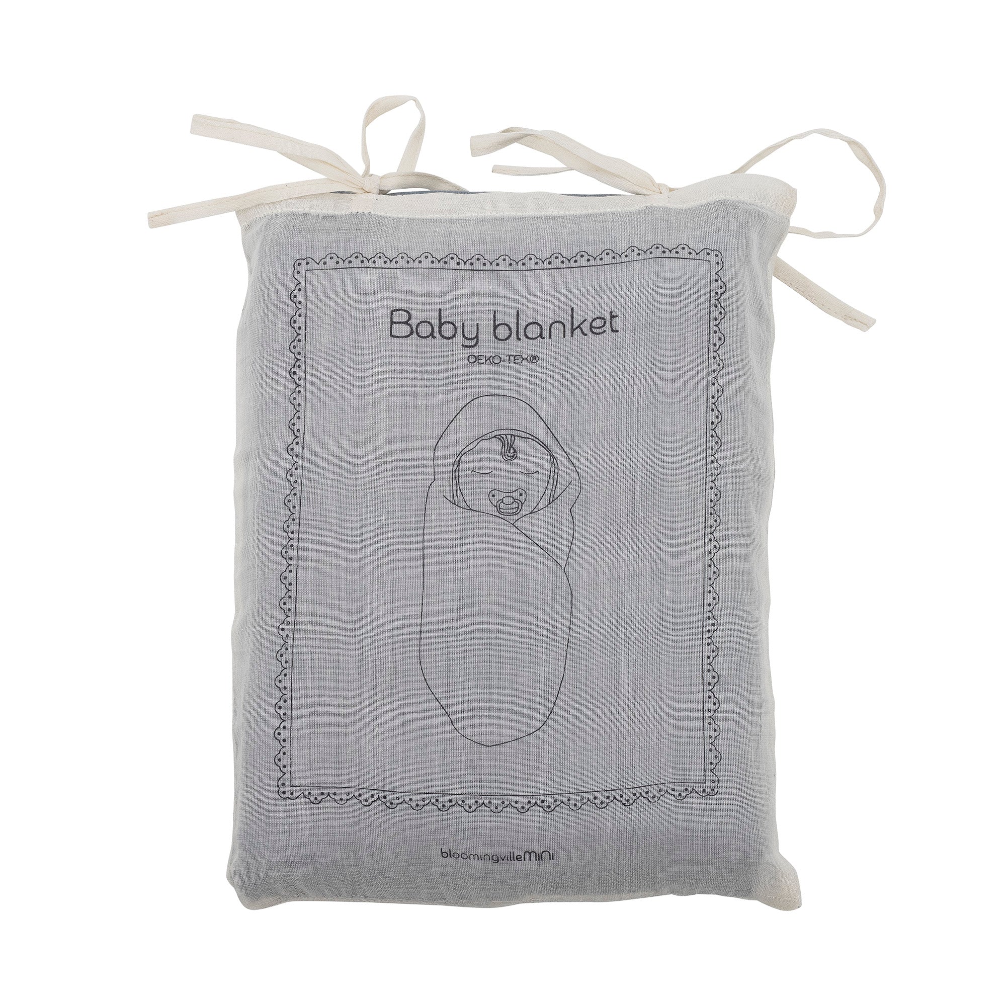 BLOOMINGVILLE MINI - Muslin Tæppe, Blå, Bomuld OEKO-TEX® - BLOOMINGVILLE MINI - DesignGaragen.dk