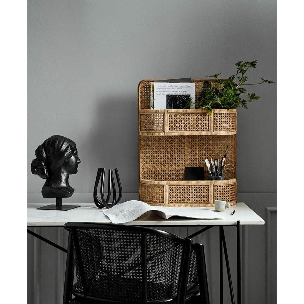 Nordal LUCCA shelf in rattan with wicker - 70x55 cm - natural