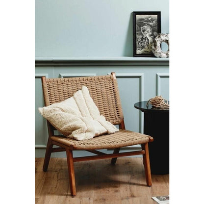 Nordal CLUB lounge chair in teak with wicker - natural
