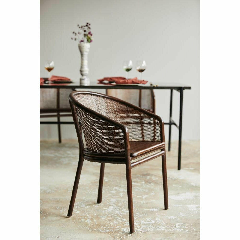 Mosso dining table chair - dark brown