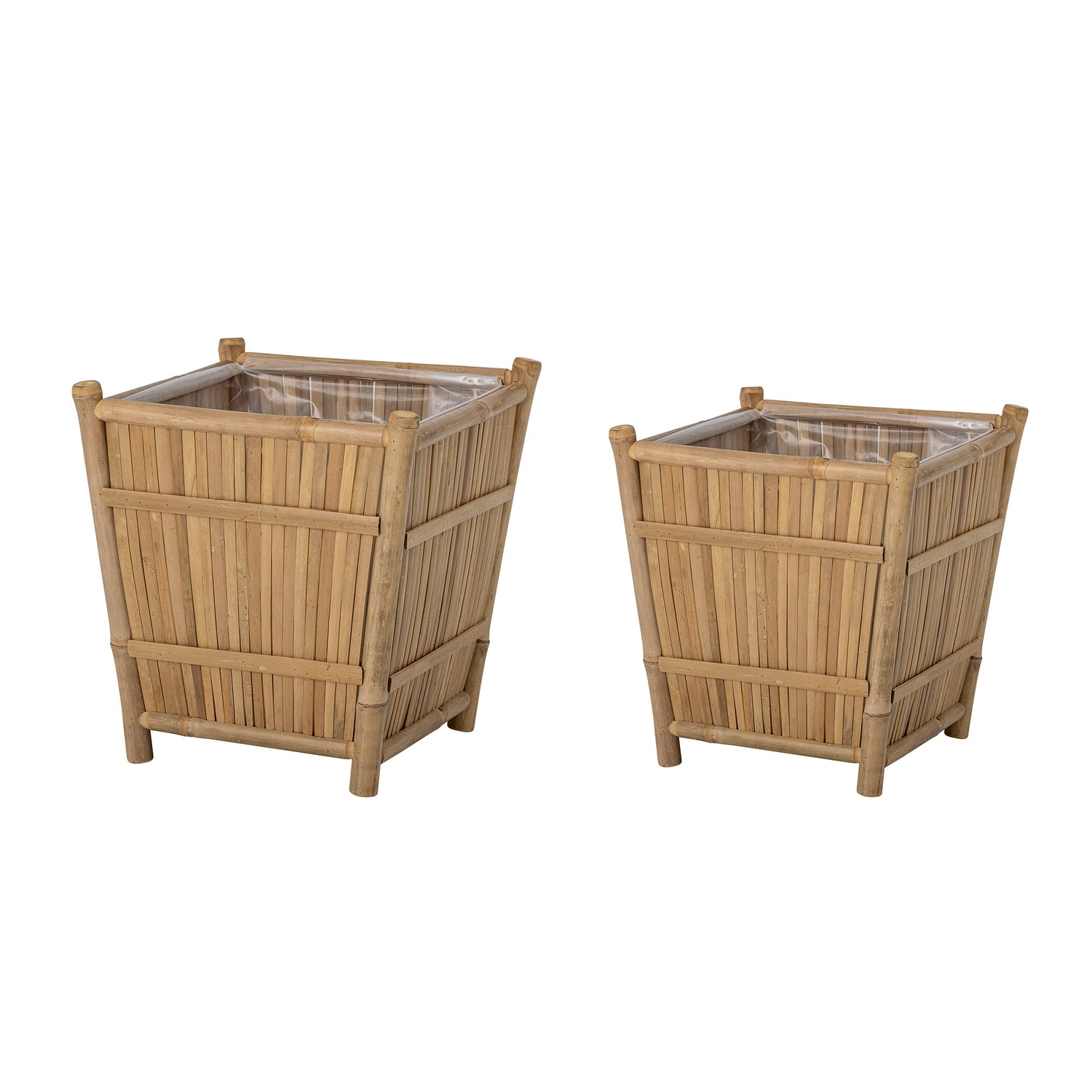 Sole Urtepotteskjuler, Natur, Bambus - L51xH52xW51/L45xH48xW45 cm, Set of 2 - BLOOMINGVILLE - DesignGaragen.dk