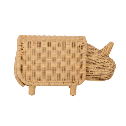 BLOOMINGVILLE MINI Soffe Taburet m/Opbevarings Rum, Natur, Rattan - L53xH30xW24 cm - DesignGaragen.dk.