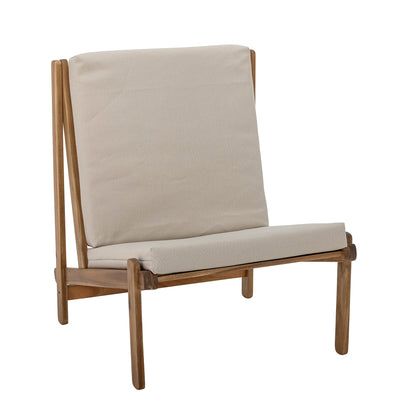 BLOOMINGVILLE Gani Lounge Stol, Natur, Akacie - L66xH83xW80 cm - DesignGaragen.dk.