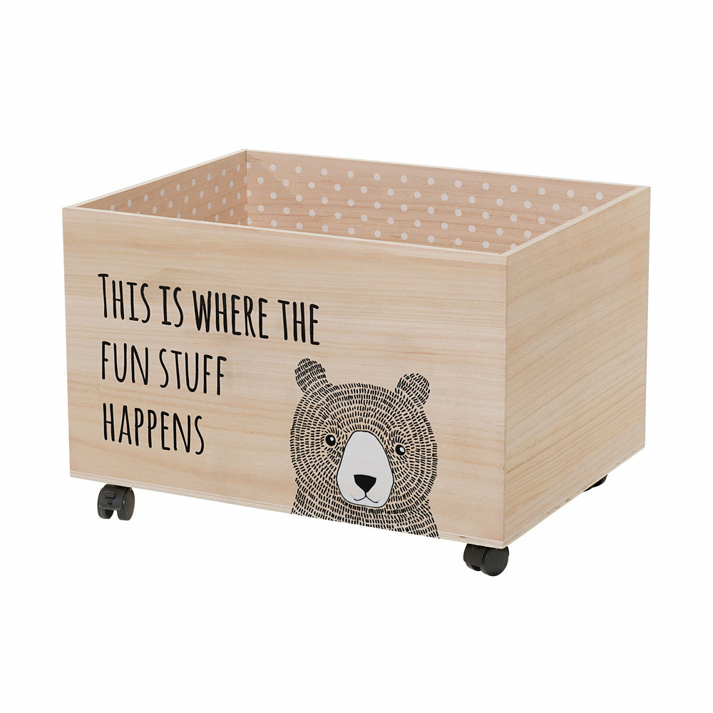 BLOOMINGVILLE MINI Kesa Opbevaringskasse m/Hjul, Natur, Kejsertræ - L60xH40xW45 cm - DesignGaragen.dk.