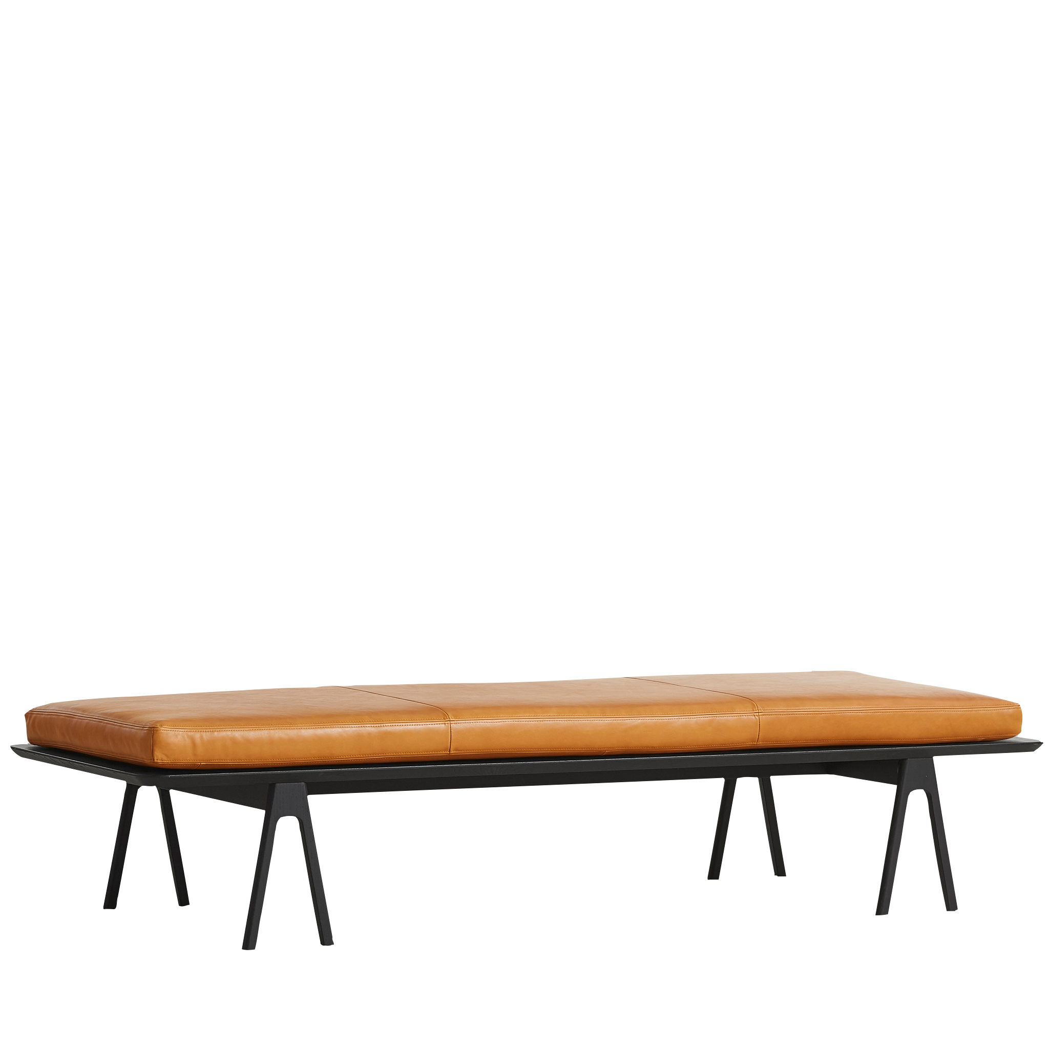 Woud - Level Daybed - Cognac/Black 190x76.50x41 cm