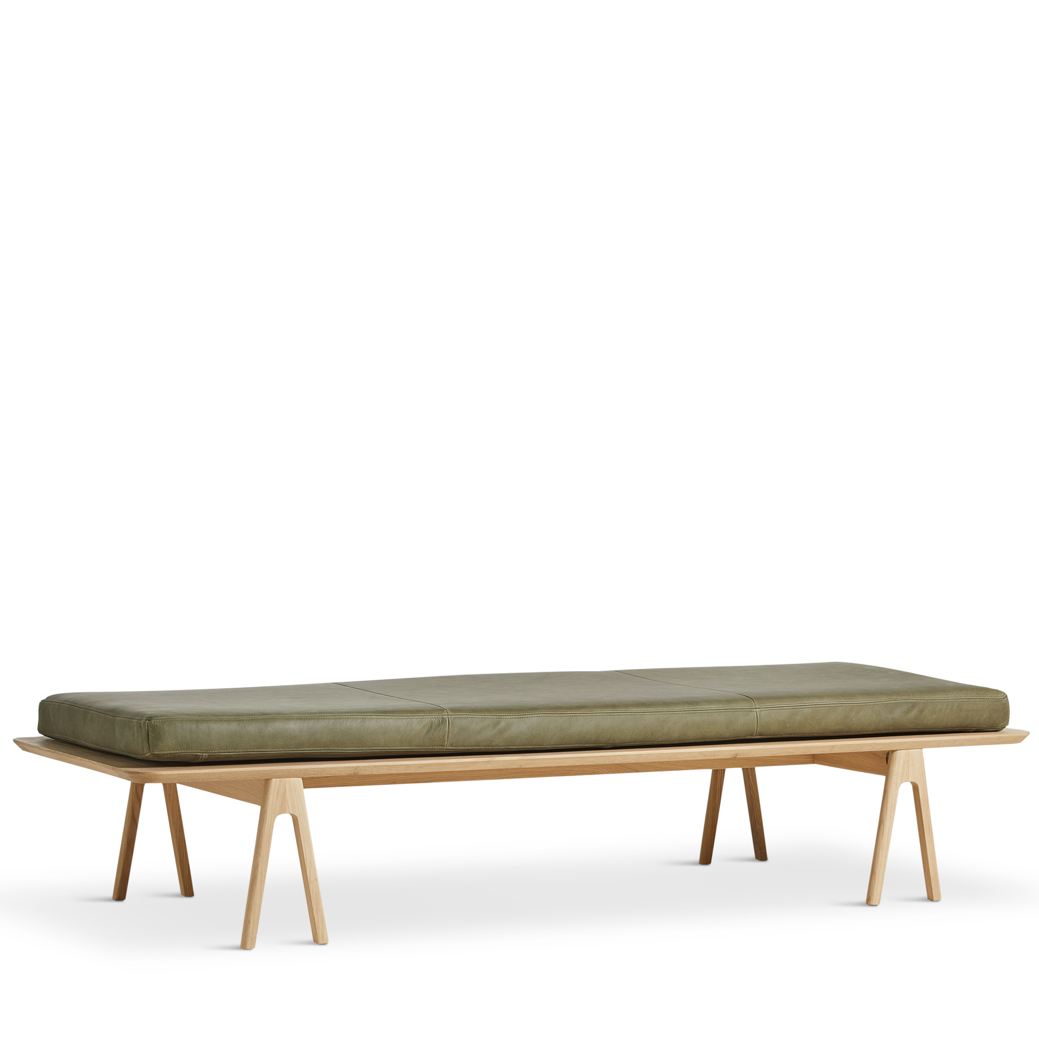 Woud - Level Daybed - Moss Green/Oak 190x76.50x41 cm